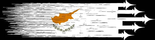 Σημαία Κύπρου Στρατιωτικά Μαχητικά Αεροσκάφη Απομονωμένο Υπόβαθρο — Διανυσματικό Αρχείο