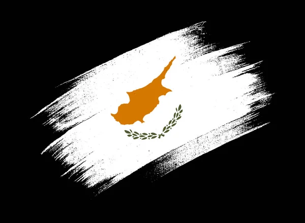Прапор Кіпру Фарбою Пенг Виділеним Пінгу Або Прозорому Фоні — стоковий вектор