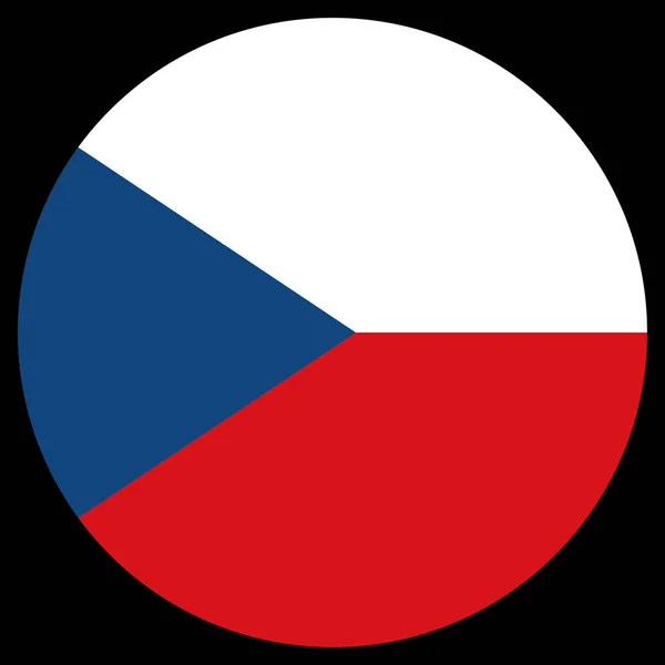 Czech Republic Flag Button White Background — Stock Vector