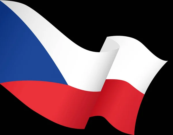 Хвиля Прапора Чехії Ізольована Пінгу Або Прозорому Фоні — стоковий вектор