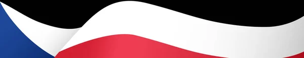 在Png或透明背景上孤立的捷克共和国国旗波 — 图库矢量图片