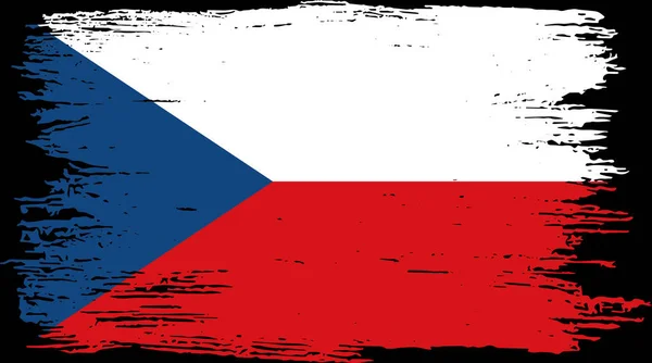 Csehország Zászló Ecset Festék Texturált Elszigetelt Png — Stock Vector
