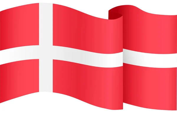 Dania Flaga Fala Izolowane Png Lub Przejrzyste Tło — Wektor stockowy