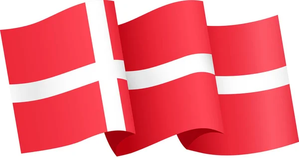 Хвиля Прапора Данії Ізольована Пінгу Або Прозорому Фоні — стоковий вектор