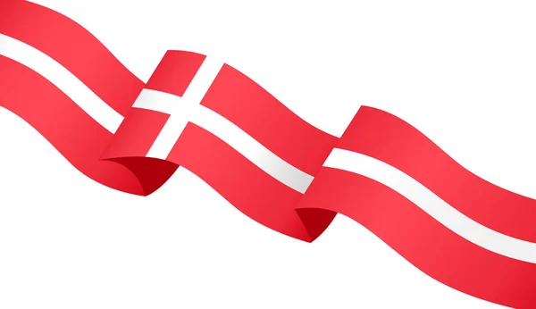 丹麦国旗波在Png或透明背景上被隔离 — 图库矢量图片