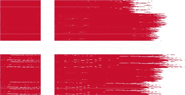 Σημαία Δανίας Πινέλο Χρώματος Υφή Απομονωμένη Png — Διανυσματικό Αρχείο