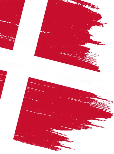 Флаг Дании Текстурированной Кистью Изолирован Png — стоковый вектор