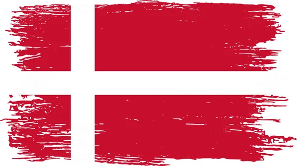 Bandera Dinamarca Con Pintura Pincel Texturizada Aislada Png — Vector de stock