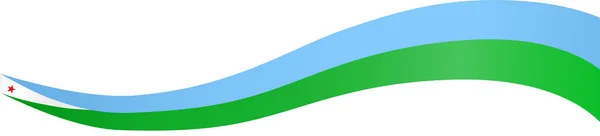 Gibuti Bandiera Onda Isolata Png Sfondo Trasparente — Vettoriale Stock