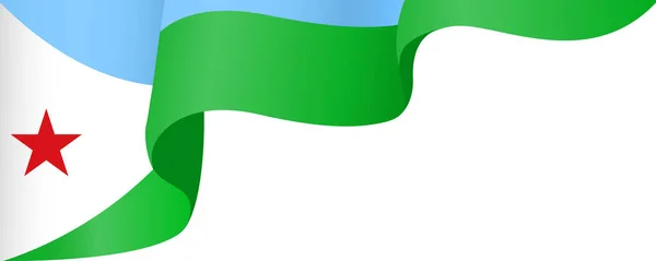Волна Флага Джибути Изолирована Png Прозрачном Фоне — стоковый вектор