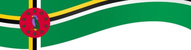 Dominica  flag wave isolated on png or transparent background clipart