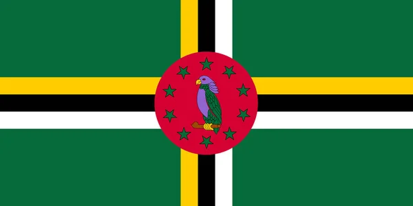 Onda Bandera Dominica Aislada Sobre Fondo Png Transparente — Vector de stock