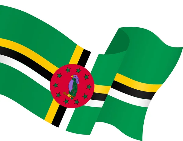 Dominika Zászló Hullám Elszigetelt Png Vagy Átlátszó Háttér — Stock Vector