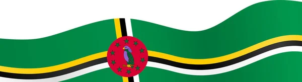 Dominica Flagge Welle Isoliert Auf Png Oder Transparentem Hintergrund — Stockvektor