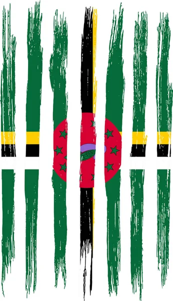 Dominika Zászló Ecset Festék Texturált Elszigetelt Png Vagy Átlátszó Háttér — Stock Vector
