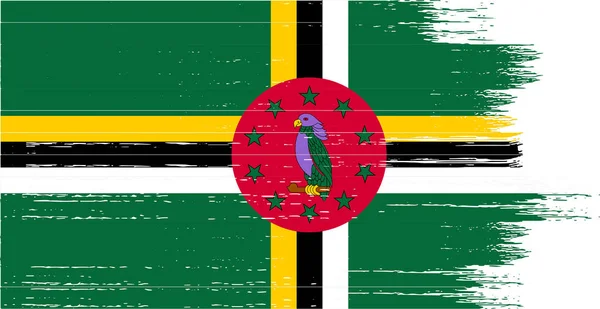Dominika Zászló Ecset Festék Texturált Elszigetelt Png Vagy Átlátszó Háttér — Stock Vector