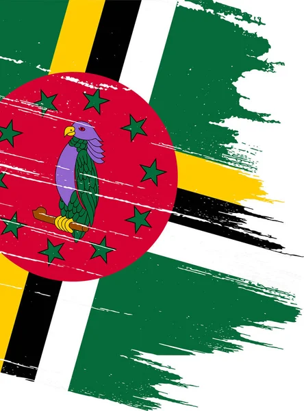 Bandera Dominica Con Pintura Pincel Texturizada Aislada Sobre Fondo Png — Vector de stock