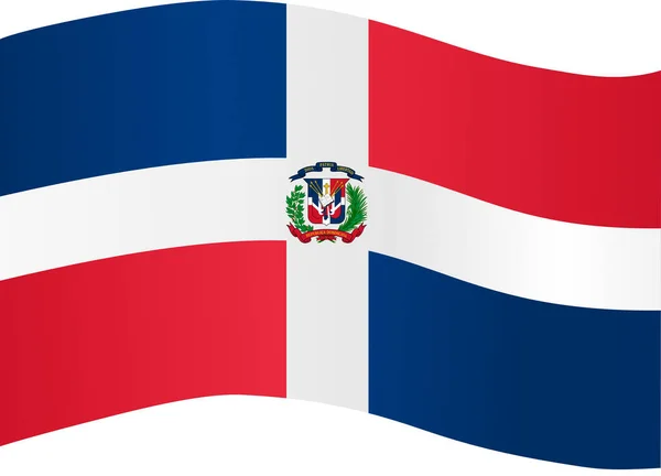 Dominikanska Republiken Flagga Våg Isolerad Png Eller Transparent Bakgrund — Stock vektor