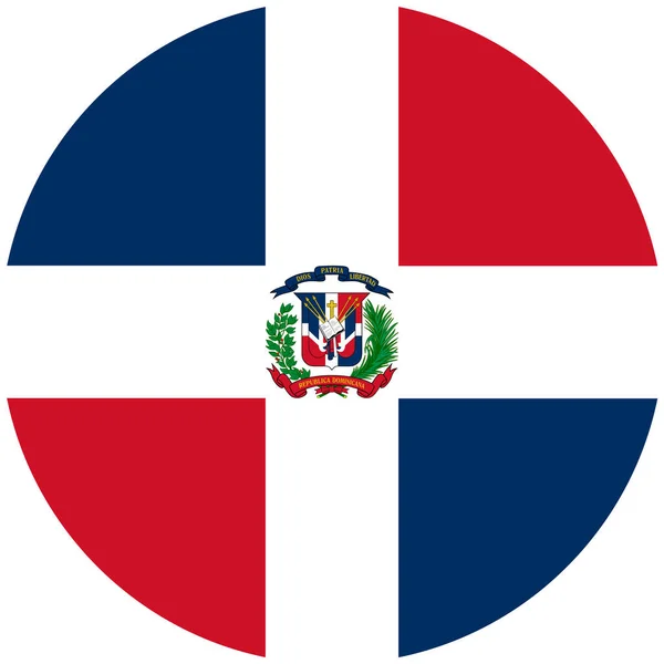 Bouton Drapeau République Dominicaine Sur Fond Blanc — Image vectorielle