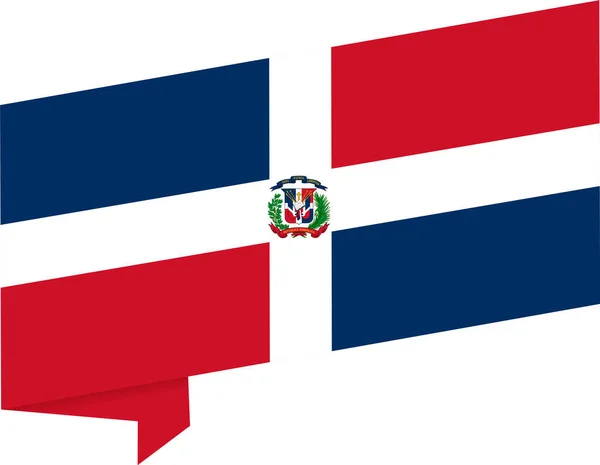 Drapeau République Dominicaine Vague Isolée Sur Fond Png Transparent — Image vectorielle