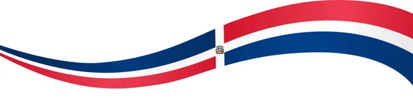 在Png或透明背景上孤立的多米尼加共和国国旗波 — 图库矢量图片