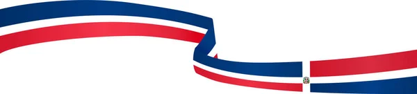 Dominikai Köztársaság Zászló Hullám Elszigetelt Png Vagy Átlátszó Háttér — Stock Vector