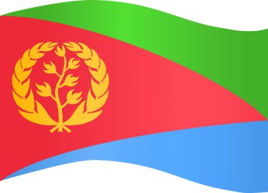 Eritre bayrak dalgası png veya şeffaf arkaplanda izole edildi