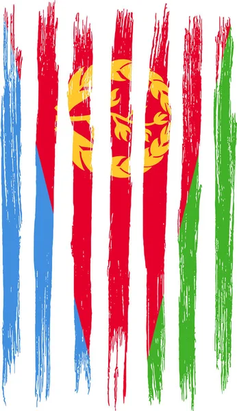 Eritrea Flagge Mit Pinselfarbe Strukturiert Isoliert Auf Png — Stockvektor