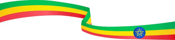 Волна Флага Эфиопии Изолирована Png Прозрачном Фоне — стоковый вектор