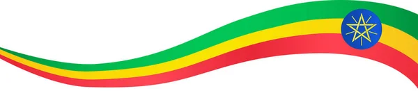 Etiyopya Bayrak Dalgası Png Veya Şeffaf Arkaplanda Izole Edildi — Stok Vektör