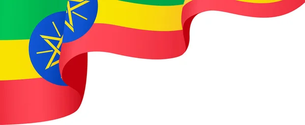 Onda Bandera Etiopía Aislada Sobre Fondo Png Transparente — Archivo Imágenes Vectoriales