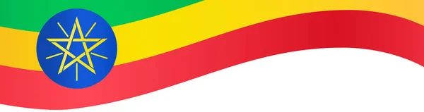 在Png或透明背景上孤立的埃塞俄比亚国旗波 — 图库矢量图片