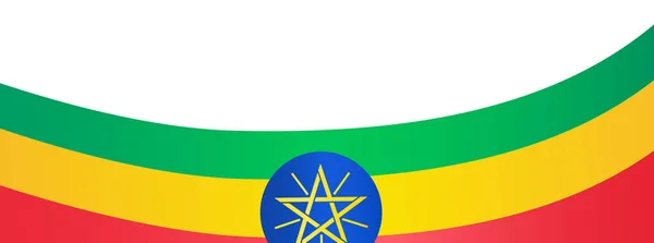 Äthiopien Flagge Welle Isoliert Auf Png Oder Transparentem Hintergrund — Stockvektor