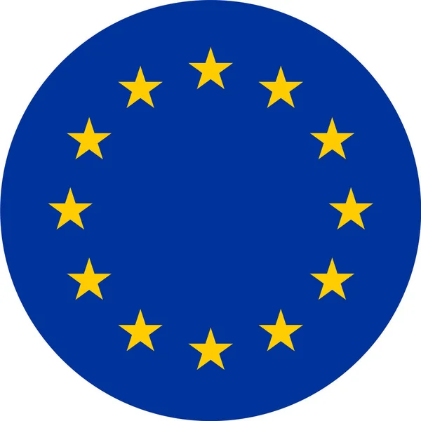 Bouton Drapeau Union Européenne Sur Fond Blanc — Image vectorielle