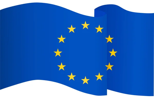 Európai Unió Zászló Hullám Elszigetelt Png Vagy Átlátható Háttér — Stock Vector