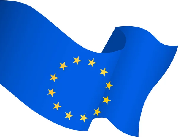 Onda Bandeira União Europeia Isolada Png Fundo Transparente — Vetor de Stock