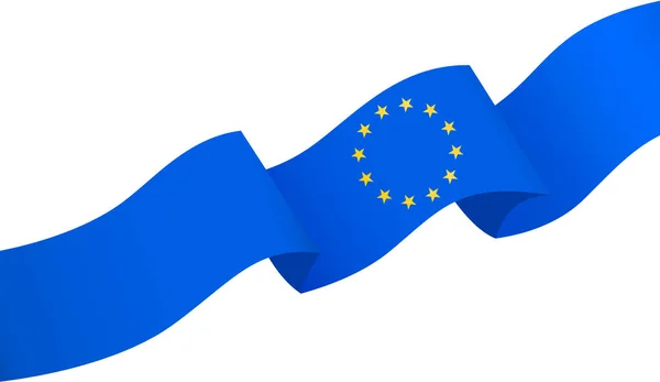 Onda Bandeira União Europeia Isolada Png Fundo Transparente — Vetor de Stock