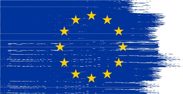Bandeira União Europeia Com Pintura Escova Texturizada Isolada Fundo Png — Vetor de Stock