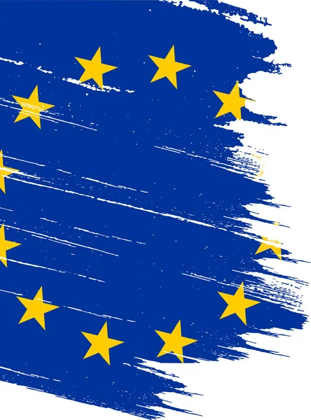 Flaga Unii Europejskiej Farbą Pędzlową Teksturowane Izolowane Tle Png — Wektor stockowy