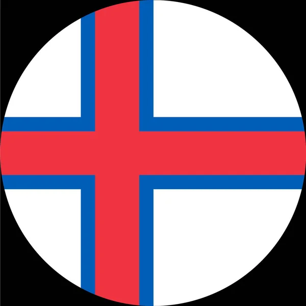 Feröer Szigetek Zászló Gomb Fehér Háttér — Stock Vector