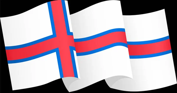 Onda Bandera Las Islas Feroe Aislada Sobre Fondo Png Transparente — Archivo Imágenes Vectoriales