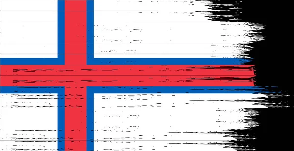 Faerské Ostrovy Vlajka Štětcem Texturou Izolované Pozadí Png — Stockový vektor