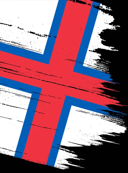 Färöarna Flagga Med Pensel Färg Strukturerad Isolerad Png Bakgrund — Stock vektor