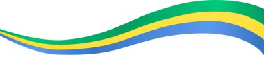 Gabon bayrak dalgası png veya şeffaf arkaplanda izole edildi