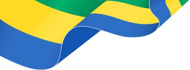 Gabon bayrak dalgası png veya şeffaf arkaplanda izole edildi
