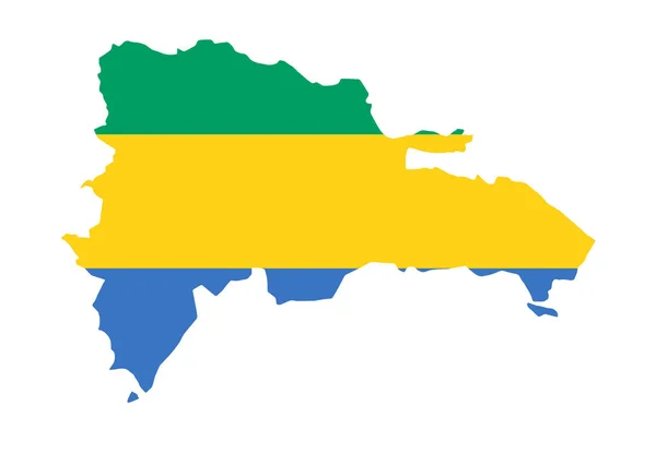 Gabon Vlag Kaart Transparante Achtergrond — Stockvector