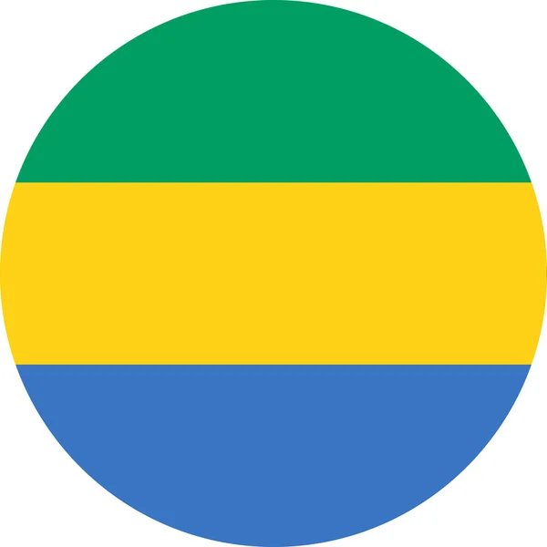 Gabon Flag Button White Background — Stock Vector