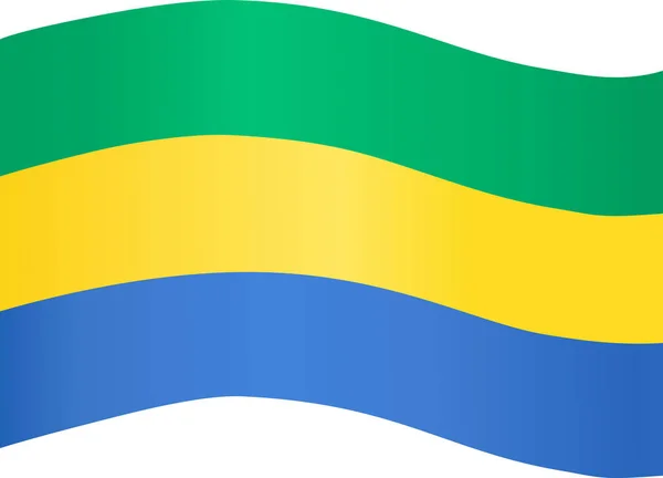 Gabon Flag Wave Isolated Png Transparent Background — Stock Vector