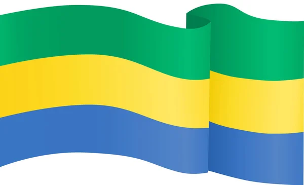 Gabon Bayrak Dalgası Png Veya Şeffaf Arkaplanda Izole Edildi — Stok Vektör