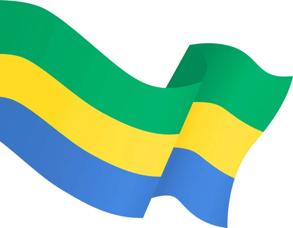 Onda Bandiera Gabon Isolata Sfondo Png Trasparente — Vettoriale Stock